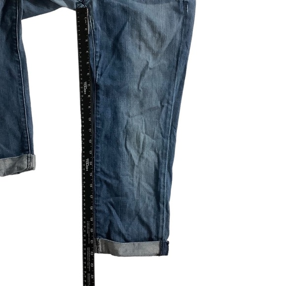 7 For All Mankind 7FAM Crop Straight Leg Jean Size 31 Flaw Distressed Cuffed - Picture 6 of 12